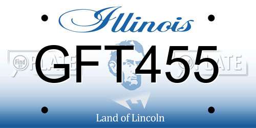 GFT455 Illinois License Plate