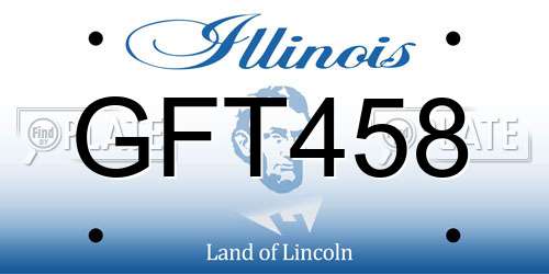 GFT458 Illinois License Plate
