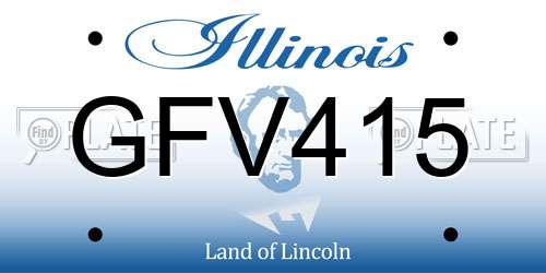 GFV415 Illinois License Plate