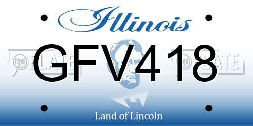 GFV418 Illinois License Plate