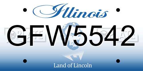 GFW5542 Illinois License Plate