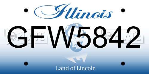 GFW5842 Illinois License Plate
