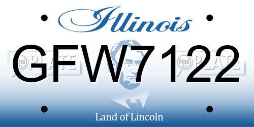 GFW7122 Illinois License Plate