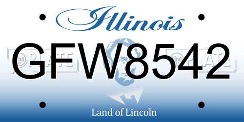 GFW8542 Illinois License Plate