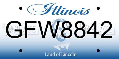GFW8842 Illinois License Plate