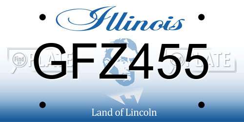 GFZ455 Illinois License Plate