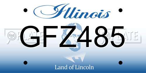 GFZ485 Illinois License Plate