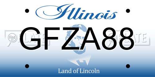 GFZA88 Illinois License Plate