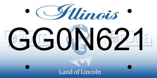 GG0N621 Illinois License Plate