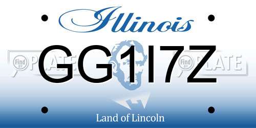 GG1I7Z Illinois License Plate