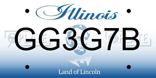 GG3G7B Illinois License Plate