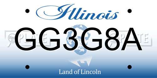 GG3G8A Illinois License Plate