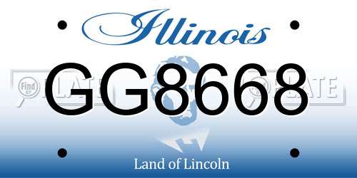 GG8668 Illinois License Plate
