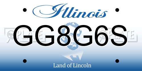 GG8G6S Illinois License Plate