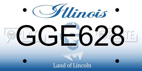 GGE628 Illinois License Plate