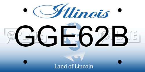 GGE62B Illinois License Plate