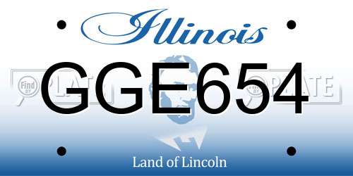 GGE654 Illinois License Plate