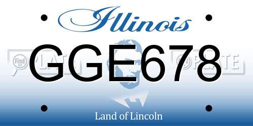 GGE678 Illinois License Plate