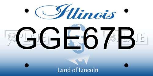 GGE67B Illinois License Plate