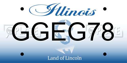 GGEG78 Illinois License Plate