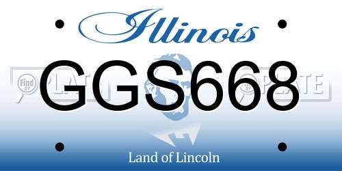 GGS668 Illinois License Plate