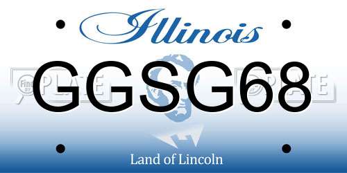 GGSG68 Illinois License Plate