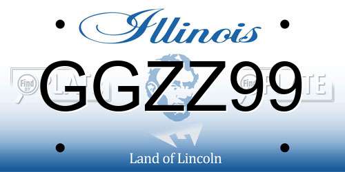 GGZZ99 Illinois License Plate