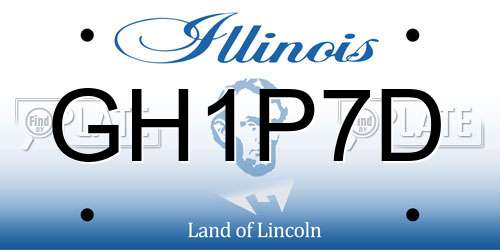 GH1P7D Illinois License Plate