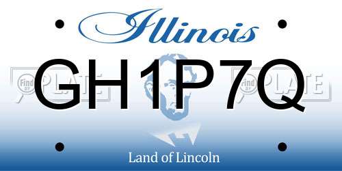 GH1P7Q Illinois License Plate
