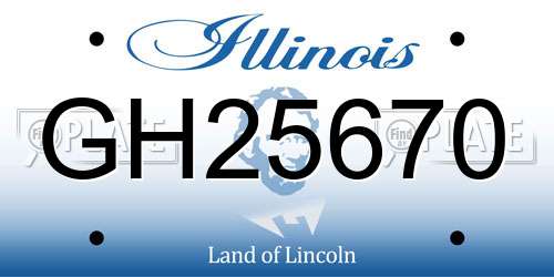 GH25670 Illinois License Plate