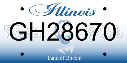 GH28670 Illinois License Plate