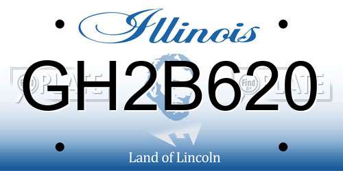 GH2B620 Illinois License Plate