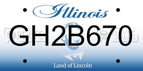 GH2B670 Illinois License Plate