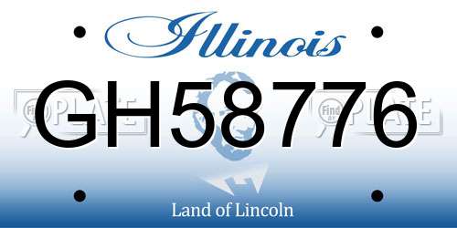 GH58776 Illinois License Plate
