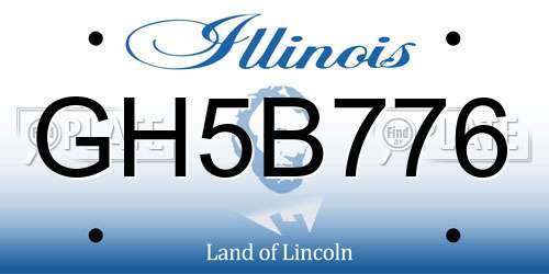 GH5B776 Illinois License Plate