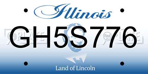 GH5S776 Illinois License Plate
