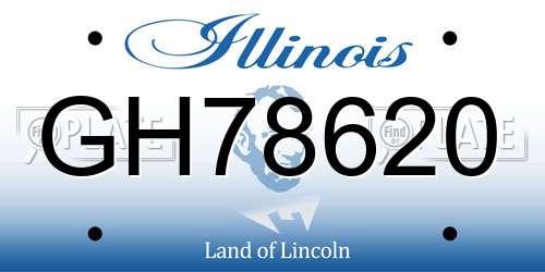 GH78620 Illinois License Plate