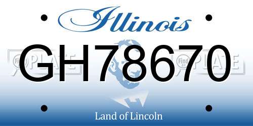 GH78670 Illinois License Plate