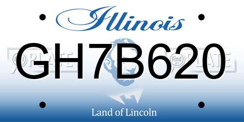 GH7B620 Illinois License Plate