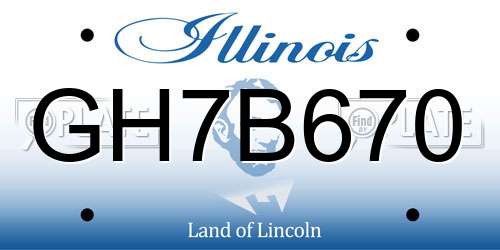 GH7B670 Illinois License Plate