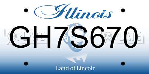 GH7S670 Illinois License Plate