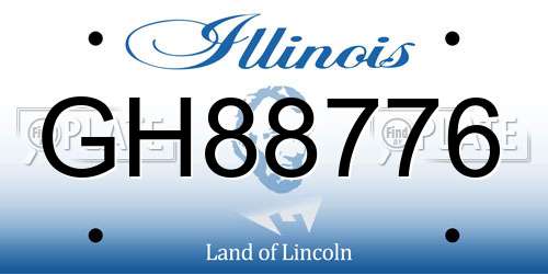 GH88776 Illinois License Plate