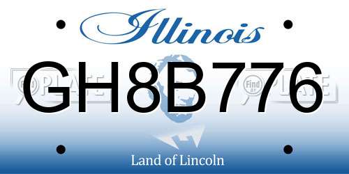 GH8B776 Illinois License Plate