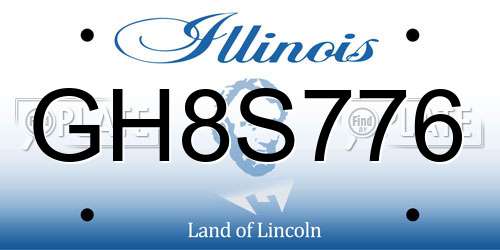 GH8S776 Illinois License Plate