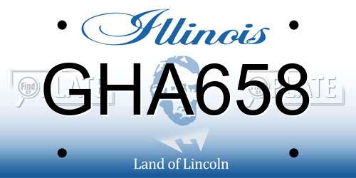GHA658 Illinois License Plate