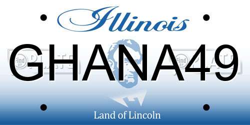 GHANA49 Illinois License Plate