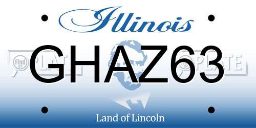 GHAZ63 Illinois License Plate