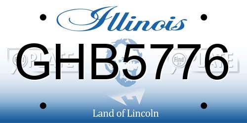 GHB5776 Illinois License Plate