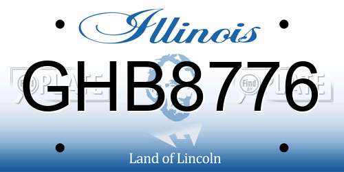 GHB8776 Illinois License Plate