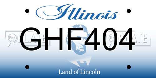 GHF404 Illinois License Plate